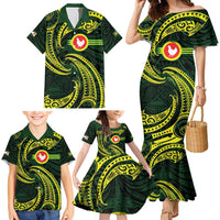 American Samoa Manua Cession Day Personalized Family Matching Mermaid Dress and Hawaiian Shirt Polynesian Wave Style LT9 - Polynesian Pride