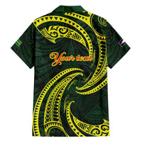 American Samoa Manua Cession Day Personalized Family Matching Off Shoulder Maxi Dress and Hawaiian Shirt Polynesian Wave Style LT9 - Polynesian Pride