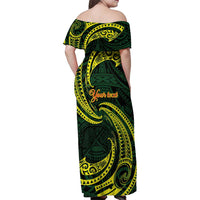 American Samoa Manua Cession Day Personalized Family Matching Off Shoulder Maxi Dress and Hawaiian Shirt Polynesian Wave Style LT9 - Polynesian Pride