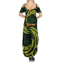 American Samoa Manua Cession Day Personalized Family Matching Summer Maxi Dress and Hawaiian Shirt Polynesian Wave Style LT9 - Polynesian Pride