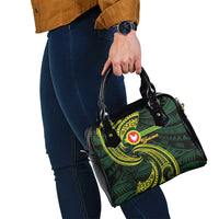 American Samoa Manua Cession Day Personalized Shoulder Handbag Polynesian Wave Style