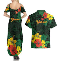 American Samoa Manu'atele Personalized Couples Matching Summer Maxi Dress and Hawaiian Shirt Manua Island Hibiscus Flowers LT9 - Polynesian Pride