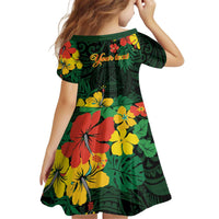 American Samoa Manu'atele Personalized Kid Short Sleeve Dress Manua Island Hibiscus Flowers