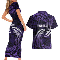 Manua Segaula American Samoa High School Personalized Couples Matching Short Sleeve Bodycon Dress and Hawaiian Shirt Polynesian Wave Style LT9 - Polynesian Pride