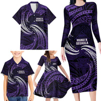 Manua Segaula American Samoa High School Personalized Family Matching Long Sleeve Bodycon Dress and Hawaiian Shirt Polynesian Wave Style LT9 - Polynesian Pride