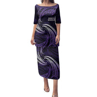 Manua Segaula American Samoa High School Personalized Family Matching Puletasi and Hawaiian Shirt Polynesian Wave Style LT9 Mom's Dress Purple - Polynesian Pride