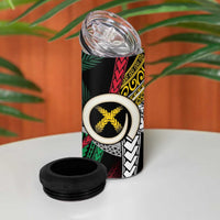 Ni-Van Vanuatu 45th Yumi Yumi Yumi 4 in 1 Can Cooler Tumbler Vanuatuan Boar Tusk Polynesian Pattern LT9 - Polynesian Pride