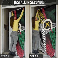 Ni-Van Vanuatu 45th Yumi Yumi Yumi Door Cover Vanuatuan Boar Tusk Polynesian Pattern LT9 - Polynesian Pride