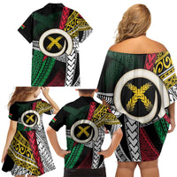 Ni-Van Vanuatu 45th Yumi Yumi Yumi Family Matching Off Shoulder Short Dress and Hawaiian Shirt Vanuatuan Boar Tusk Polynesian Pattern LT9 - Polynesian Pride
