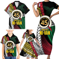 Ni-Van Vanuatu 45th Yumi Yumi Yumi Family Matching Short Sleeve Bodycon Dress and Hawaiian Shirt Vanuatuan Boar Tusk Polynesian Pattern LT9 - Polynesian Pride