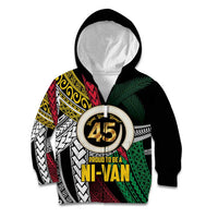 Ni-Van Vanuatu 45th Yumi Yumi Yumi Kid Hoodie Vanuatuan Boar Tusk Polynesian Pattern LT9 Zip Hoodie Black - Polynesian Pride
