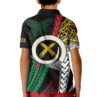 Ni-Van Vanuatu 45th Yumi Yumi Yumi Kid Polo Shirt Vanuatuan Boar Tusk Polynesian Pattern LT9 - Polynesian Pride