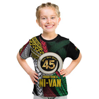 Ni-Van Vanuatu 45th Yumi Yumi Yumi Kid T Shirt Vanuatuan Boar Tusk Polynesian Pattern LT9 Black - Polynesian Pride
