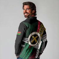 Ni-Van Vanuatu 45th Yumi Yumi Yumi Long Sleeve Polo Shirt Vanuatuan Boar Tusk Polynesian Pattern LT9 - Polynesian Pride