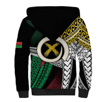 Ni-Van Vanuatu 45th Yumi Yumi Yumi Sherpa Hoodie Vanuatuan Boar Tusk Polynesian Pattern LT9 - Polynesian Pride