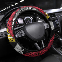 Ni-Van Vanuatu 45th Yumi Yumi Yumi Steering Wheel Cover Vanuatuan Boar Tusk Polynesian Pattern