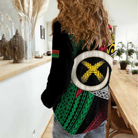 Ni-Van Vanuatu 45th Yumi Yumi Yumi Women Casual Shirt Vanuatuan Boar Tusk Polynesian Pattern LT9 - Polynesian Pride
