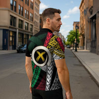 Ni-Van Vanuatu 45th Yumi Yumi Yumi Zipper Polo Shirt Vanuatuan Boar Tusk Polynesian Pattern LT9 - Polynesian Pride