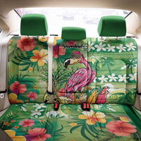 Hawaiian Flamingo Hibiscus Personalised Back Car Seat Cover Green Summer Tropical Flowers LT9 - Polynesian Pride