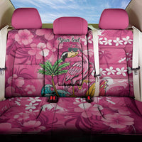 Hawaiian Flamingo Hibiscus Personalised Back Car Seat Cover Pink Summer Tropical Flowers LT9 One Size Pink - Polynesian Pride