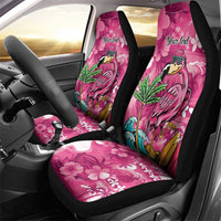 Hawaiian Flamingo Hibiscus Personalised Car Seat Cover Pink Summer Tropical Flowers LT9 - Polynesian Pride