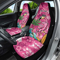 Hawaiian Flamingo Hibiscus Personalised Car Seat Cover Pink Summer Tropical Flowers LT9 - Polynesian Pride