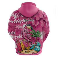Hawaiian Flamingo Hibiscus Personalised Hoodie Pink Summer Tropical Flowers LT9 - Polynesian Pride
