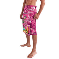 Hawaiian Flamingo Hibiscus Personalised Lavalava Pink Summer Tropical Flowers - Polynesian Pride