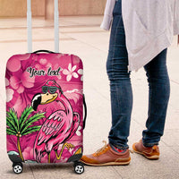 Hawaiian Flamingo Hibiscus Personalised Luggage Cover Pink Summer Tropical Flowers LT9 Pink - Polynesian Pride