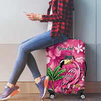 Hawaiian Flamingo Hibiscus Personalised Luggage Cover Pink Summer Tropical Flowers LT9 - Polynesian Pride
