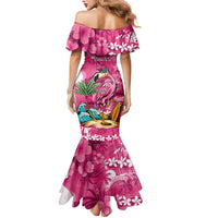 Hawaiian Flamingo Hibiscus Personalised Mermaid Dress Pink Summer Tropical Flowers LT9 - Polynesian Pride