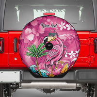 Hawaiian Flamingo Hibiscus Personalised Spare Tire Cover Pink Summer Tropical Flowers LT9 - Polynesian Pride