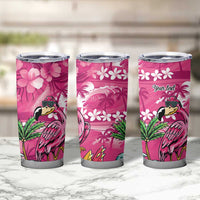 Hawaiian Flamingo Hibiscus Personalised Tumbler Cup Pink Summer Tropical Flowers LT9 - Polynesian Pride