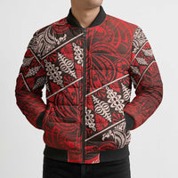 Vintage Ngatu Tribal Tonga Pattern Bomber Puffer Jacket LT9 - Polynesian Pride