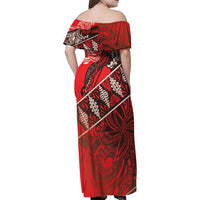 Vintage Ngatu Tribal Tonga Pattern Family Matching Off Shoulder Maxi Dress and Hawaiian Shirt LT9 - Polynesian Pride