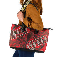 Vintage Ngatu Tribal Tonga Pattern Leather Tote Bag - Polynesian Pride