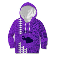 Maui Island Kid Hoodie Kakau Tribal Mixed Polynesian Pattern Purple LT9 Hoodie Purple - Polynesian Pride