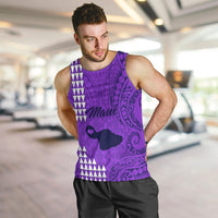 Maui Island Men Tank Top Kakau Tribal Mixed Polynesian Pattern Purple LT9 - Polynesian Pride