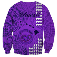 Maui Island Sweatshirt Kakau Tribal Mixed Polynesian Pattern Purple LT9 - Polynesian Pride