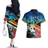 personalised-torba-vanuatu-couples-matching-off-the-shoulder-long-sleeve-dress-and-hawaiian-shirt-sand-drawing-with-polynesian-pattern