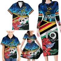Personalised Torba Vanuatu Family Matching Long Sleeve Bodycon Dress and Hawaiian Shirt Sand Drawing With Polynesian Pattern LT9 - Polynesian Pride