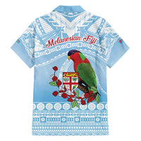 Melanesian Fiji Kula Bird Family Matching Short Sleeve Bodycon Dress and Hawaiian Shirt with Tagimoucia Masi Tapa Pattern LT9 - Polynesian Pride