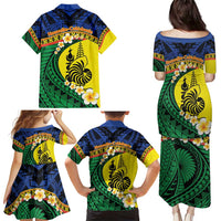 Melanesian New Caledonia Family Matching Puletasi and Hawaiian Shirt Plumeria Kagu Bird and Nautilus Shell LT9 - Polynesian Pride
