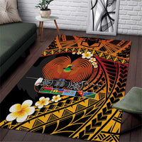 Melanesian Papua New Guinea Area Rug Plumeria Bird of Paradise Tribal LT9 Red - Polynesian Pride