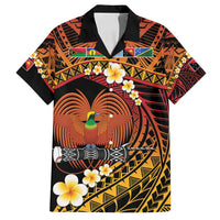 Melanesian Papua New Guinea Family Matching Long Sleeve Bodycon Dress and Hawaiian Shirt Plumeria Bird of Paradise Tribal LT9 Dad's Shirt - Short Sleeve Red - Polynesian Pride