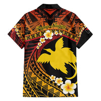 Melanesian Papua New Guinea Family Matching Summer Maxi Dress and Hawaiian Shirt Plumeria Bird of Paradise Tribal LT9 - Polynesian Pride