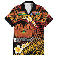 Melanesian Papua New Guinea Hawaiian Shirt Plumeria Bird of Paradise Tribal LT9 Red - Polynesian Pride