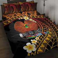 Melanesian Papua New Guinea Quilt Bed Set Plumeria Bird of Paradise Tribal LT9 Red - Polynesian Pride