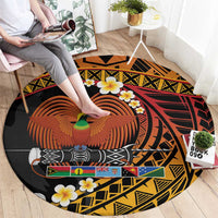 Melanesian Papua New Guinea Round Carpet Plumeria Bird of Paradise Tribal LT9 - Polynesian Pride