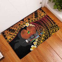 Melanesian Papua New Guinea Rubber Doormat Plumeria Bird of Paradise Tribal LT9 - Polynesian Pride